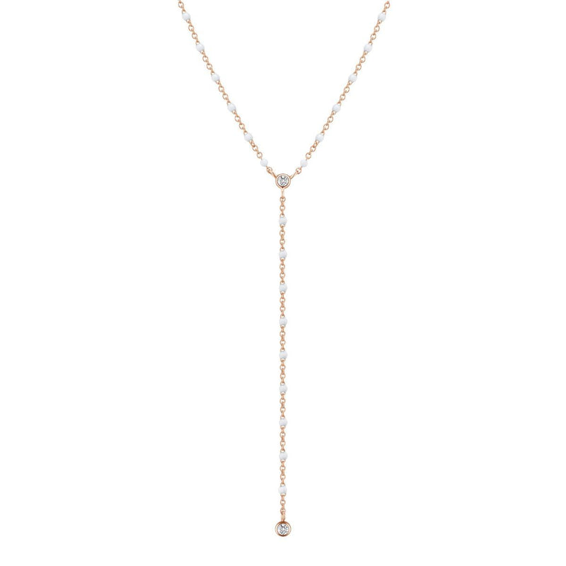 Collier I.Ma.Gi.N Jewels Co elegance enamel white Rose Gold - PRECIOVS