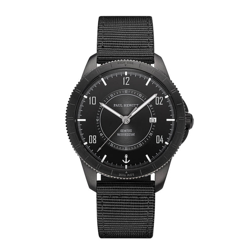 Montre Paul Hewitt Tide Runner Pure Black Gun Metal Rubber Schwarz - PRECIOVS