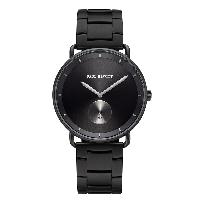 Montre Paul Hewitt Breakwater Line Black Sunray IP Noir/Gun Metal Bande Métallique - PRECIOVS