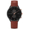 Montre Paul Hewitt Chrono Line Black Sunray IP Noir/Or Rosé Bracelet Cuir Marron - PRECIOVS