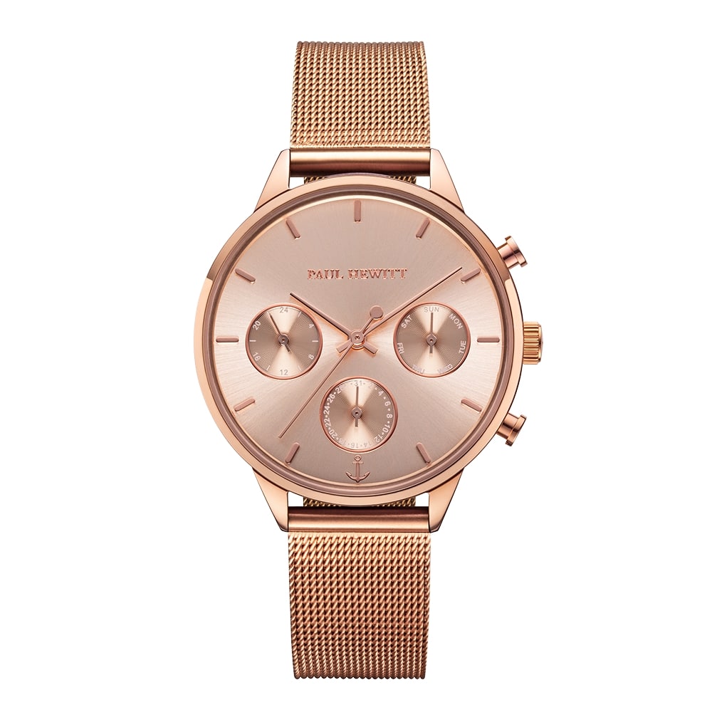 Montre Paul Hewitt Everpulse Line Rose Sunray IP Or Rosé Bande Mesh IP Or Rosé - PRECIOVS