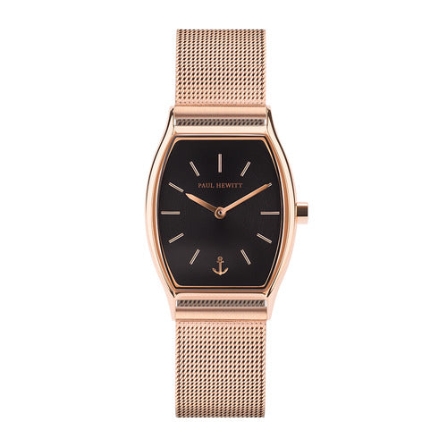 Montre Paul Hewitt Modern Edge Line Black Sunray Or Rosé Bande Mesh - PRECIOVS