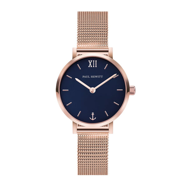 Montre Sailor Line Modest Blue Lagoon Or Rosé Bande Mesh - PRECIOVS