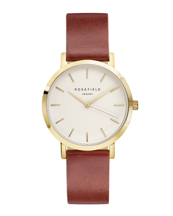 Montre Rosefield The GRAMERCY White Brown Gold GWBRG-G34 - PRECIOVS