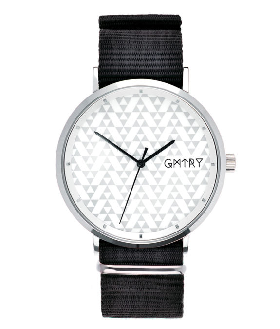 Montre GMTRY The Polygon Series White Noir (+2ème bracelet au choix) - PRECIOVS