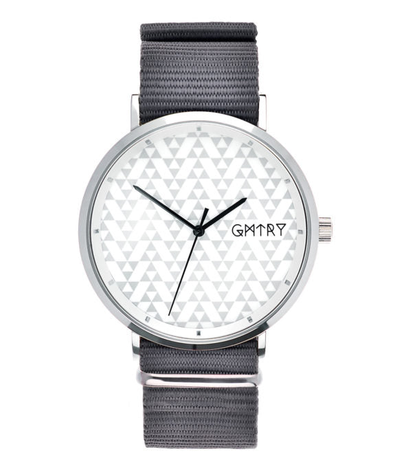 Montre GMTRY The Polygon Series White Gris (+2ème bracelet au choix) - PRECIOVS