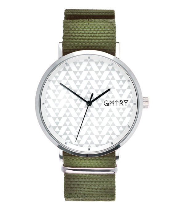 Montre GMTRY The Polygon Series White Vert (+2ème bracelet au choix) - PRECIOVS