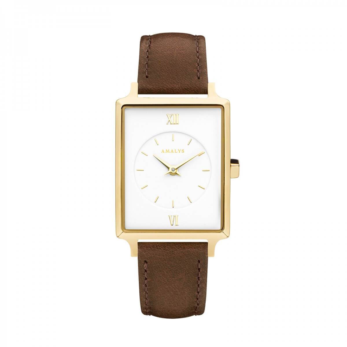 Montre Amalys Grace Gold/White Tobacco Brown - PRECIOVS