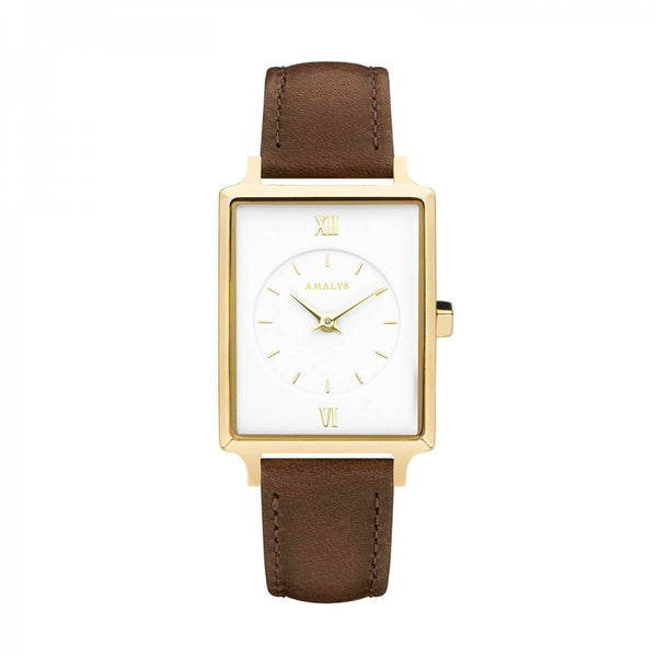 Montre Amalys Grace Gold/White Tobacco Brown - PRECIOVS