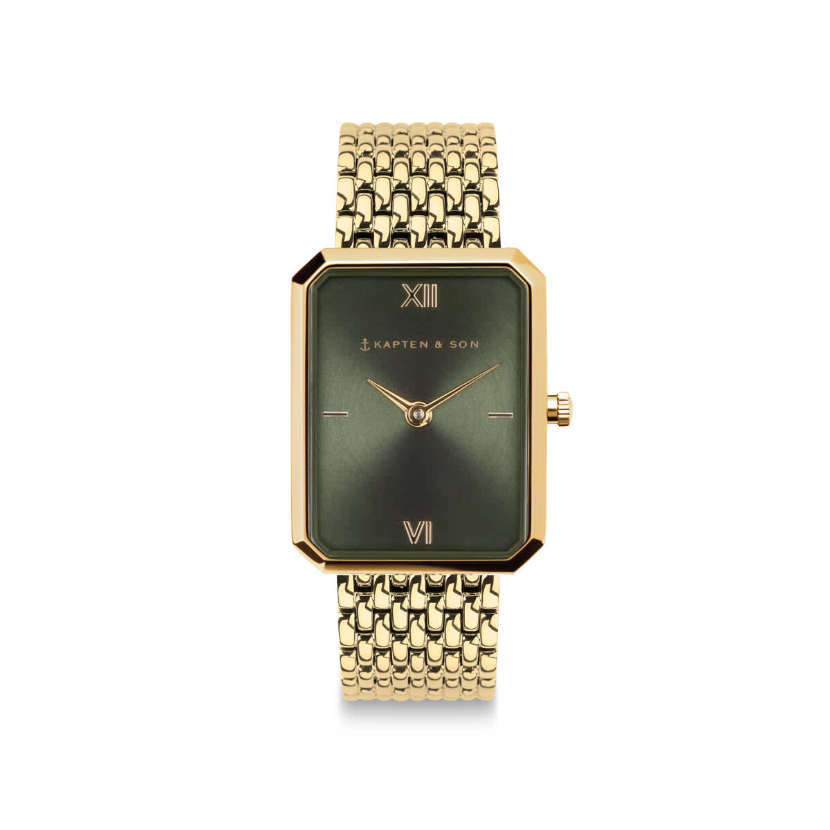 Montre Kapten & Son Grace Gold Green Woven Steel - PRECIOVS