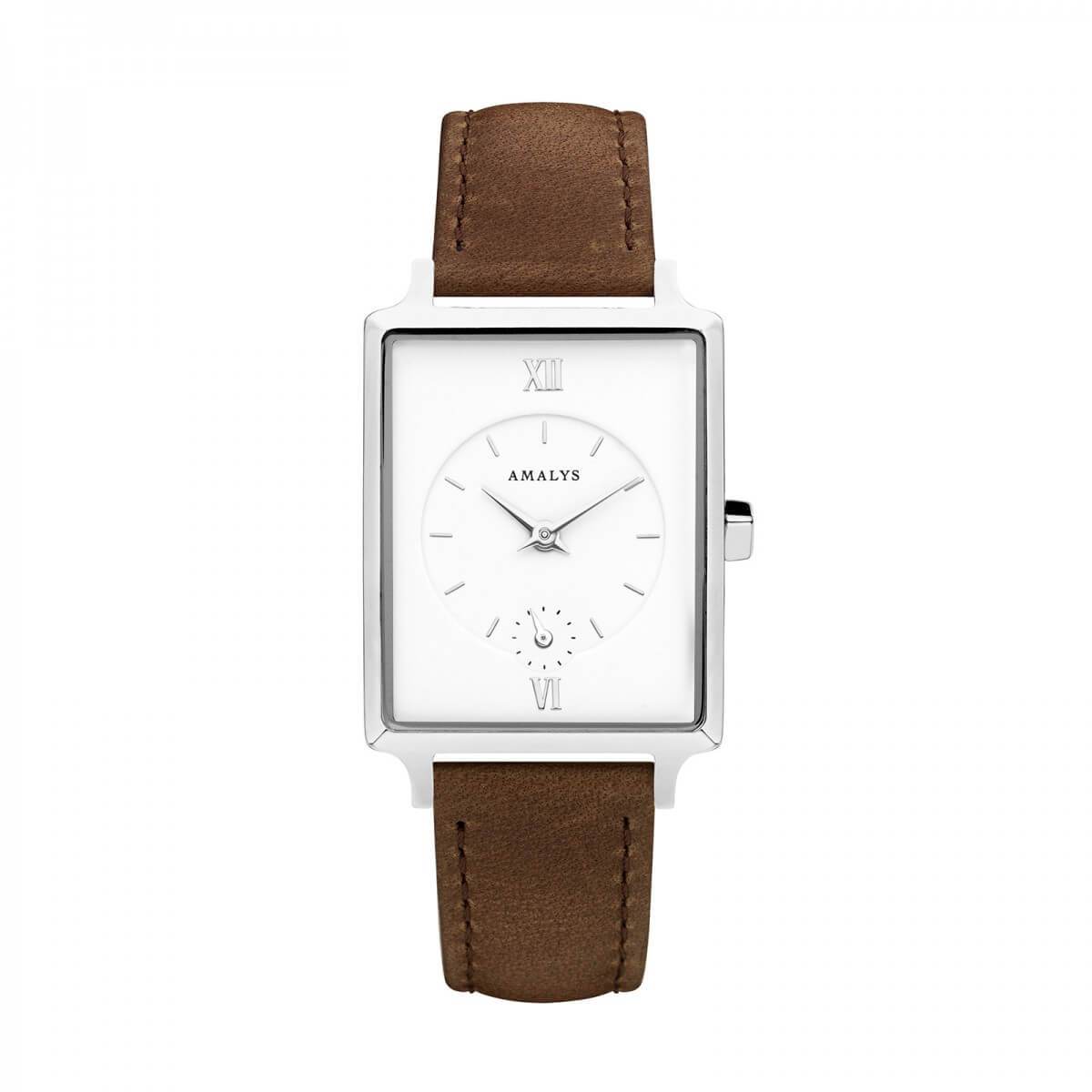 Montre Amalys Isabel Silver/White Tobacco Brown - PRECIOVS