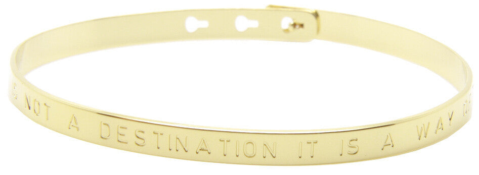 Bracelet Jonc MYA BAY Bay Line "HAPPINESS IS NOT A DESTINATION IT IS A WAY OF LIFE" JC-01.G - PRECIOVS