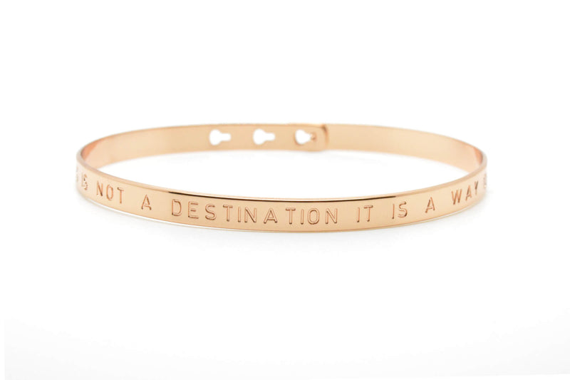 Bracelet Jonc MYA BAY Bay Line "HAPPINESS IS NOT A DESTINATION IT IS A WAY OF LIFE" JC-01.P - PRECIOVS