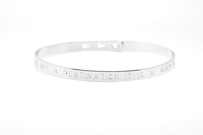 Bracelet Jonc MYA BAY Bay Line "HAPPINESS IS NOT A DESTINATION IT IS A WAY OF LIFE" JC-01.S - PRECIOVS