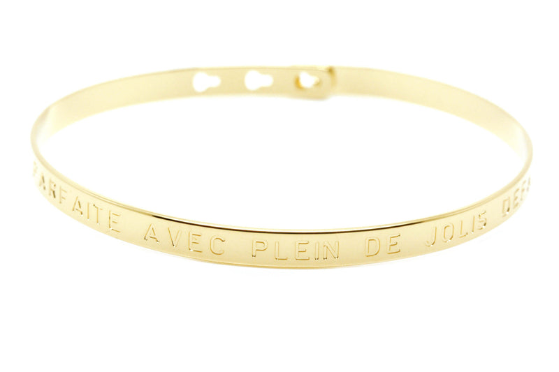 Bracelet Jonc MYA BAY Bay Line "JE SUIS PARFAITE AVEC PLEIN DE JOLIS DEFAUTS" JC-19 G - PRECIOVS