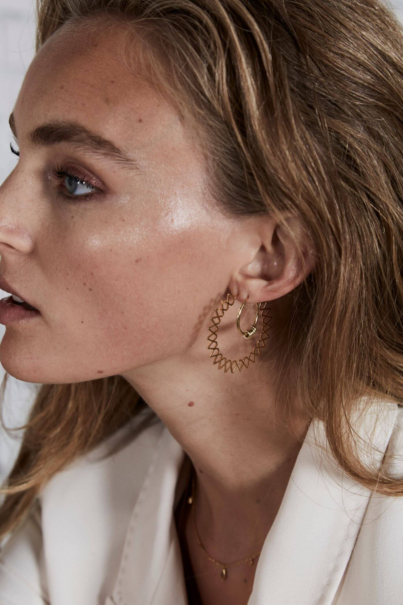 Boucles d'oreilles Rosefield Iggy Anneaux Spike Gold JSPHG-J063 - PRECIOVS