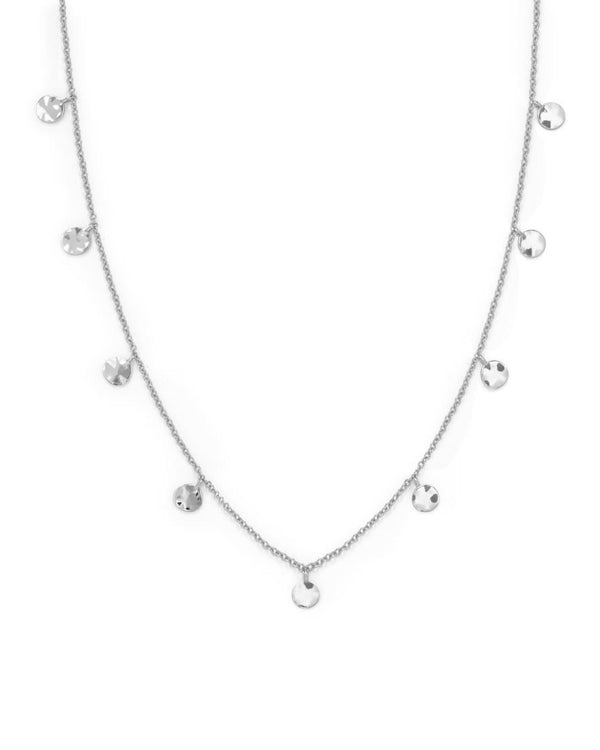 Collier Rosefield Iggy Médailles à relief double tour Silver JTCWS-J098 - PRECIOVS