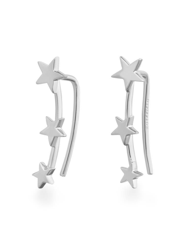 Boucles d'oreilles Rosefield Iggy Puces Triple Star Silver JTSSS-J062 - PRECIOVS