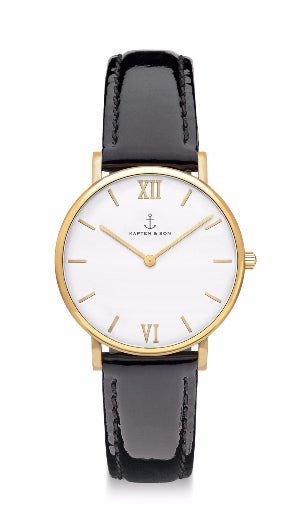 Montre Kapten & Son Joy Black Patent Leather - PRECIOVS