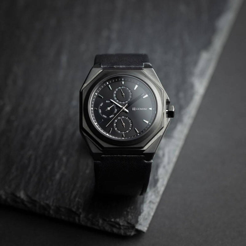 Montre Gemini Lux Leather Black - PRECIOVS