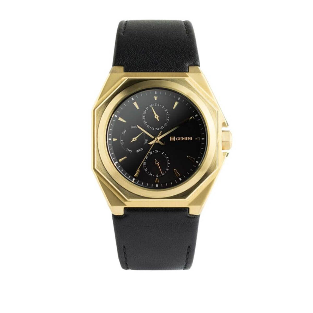 Montre Gemini Lux Leather Gold - PRECIOVS