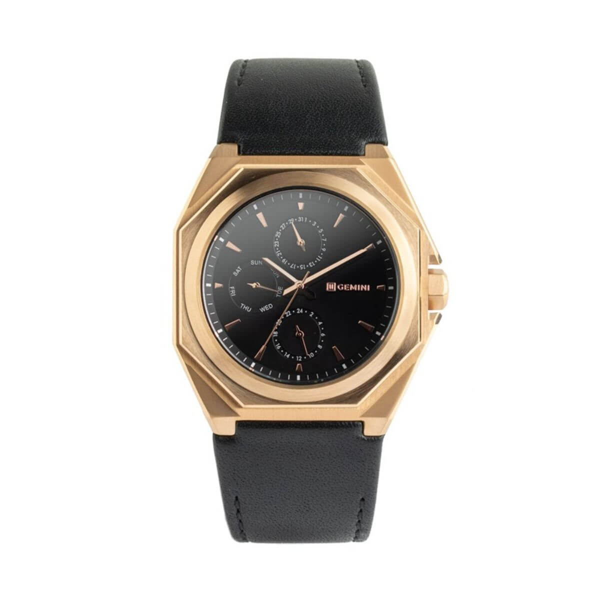 Montre Gemini Lux Leather Rose Gold - PRECIOVS
