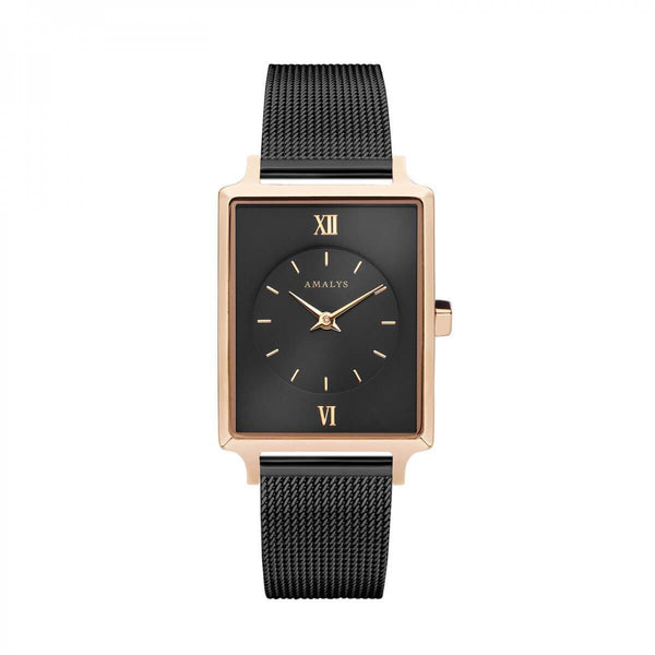 Montre Amalys Lily Black Rose Gold/Black Mesh - PRECIOVS