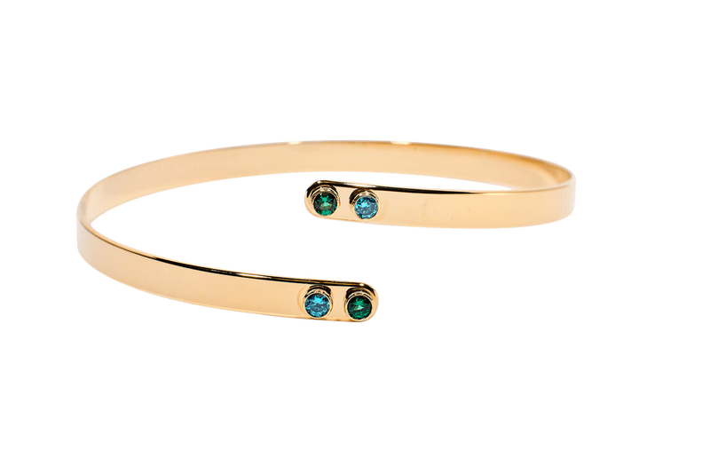 Bracelet Jonc MYA BAY Stone Dualité, 4 pierres, vert et turquoise MS-10.G - PRECIOVS