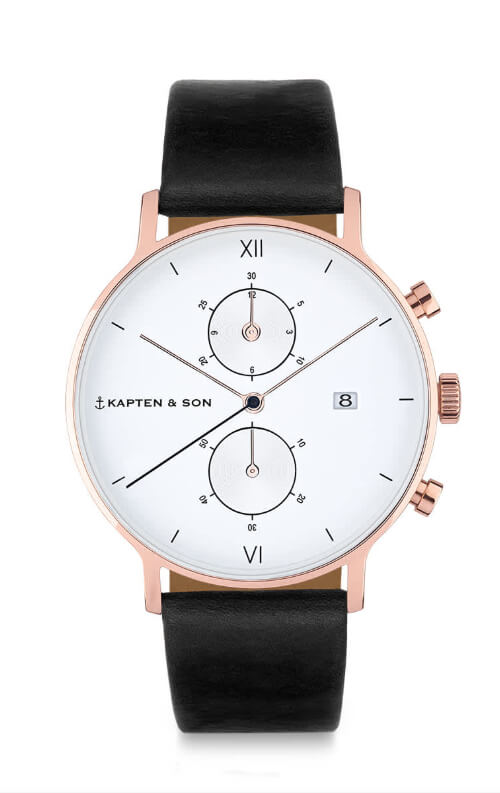 Montre Kapten & Son Chrono Black Leather - PRECIOVS