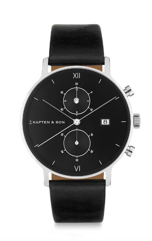 Montre Kapten & Son Chrono Silver All Black - PRECIOVS