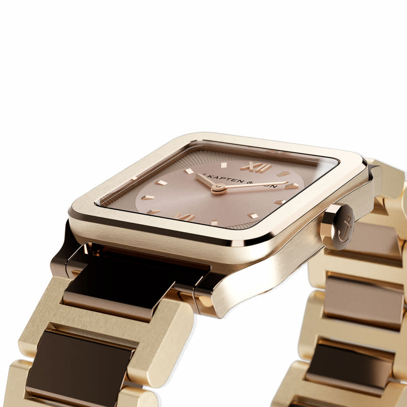 Montre Kapten & Son Tresor Light Gold Cream Bold Steel - PRECIOVS