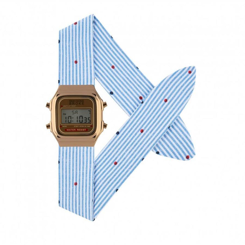 Montre RICH GONE BROKE Rose Gold Digital Navy Pop - PRECIOVS