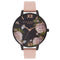 Montre Olivia Burton Big Dial After Dark IP Black Dusty Pink Floral - PRECIOVS