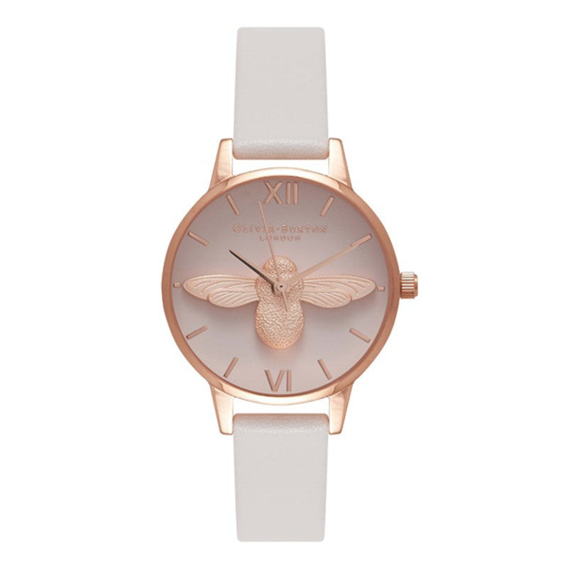 Montre Olivia Burton Moulded Bee Blush & Rose Gold Midi Watch OB16AM85 - PRECIOVS