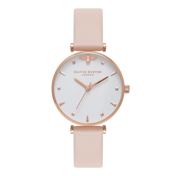 Montre Olivia Burton Queen Bee T-Bar Nude Peach & Rose Gold OB16AM95 - PRECIOVS