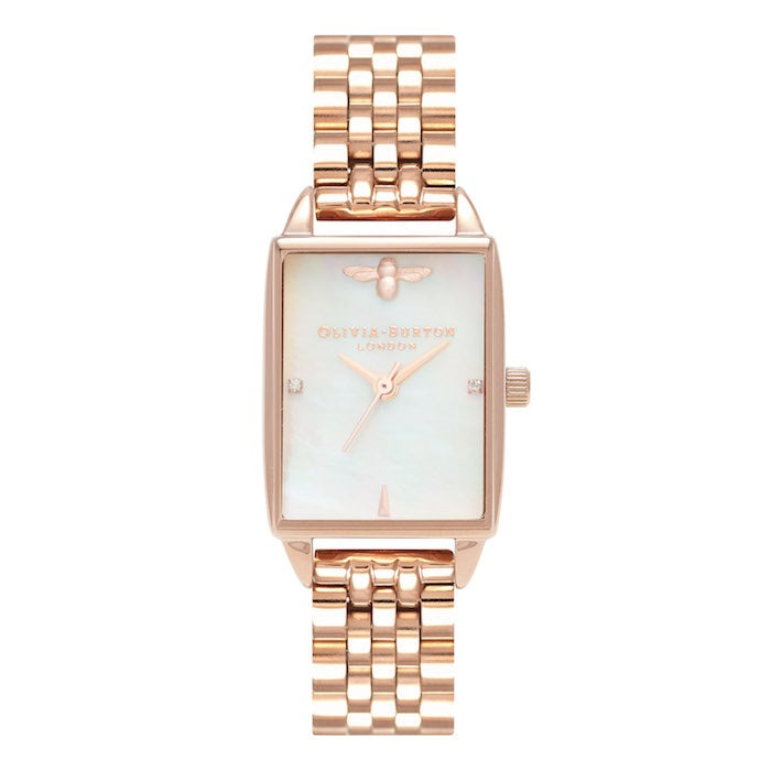 Montre Olivia Burton Bee Hive White Mother of Pearl & Rose Gold OB16BH01 - PRECIOVS