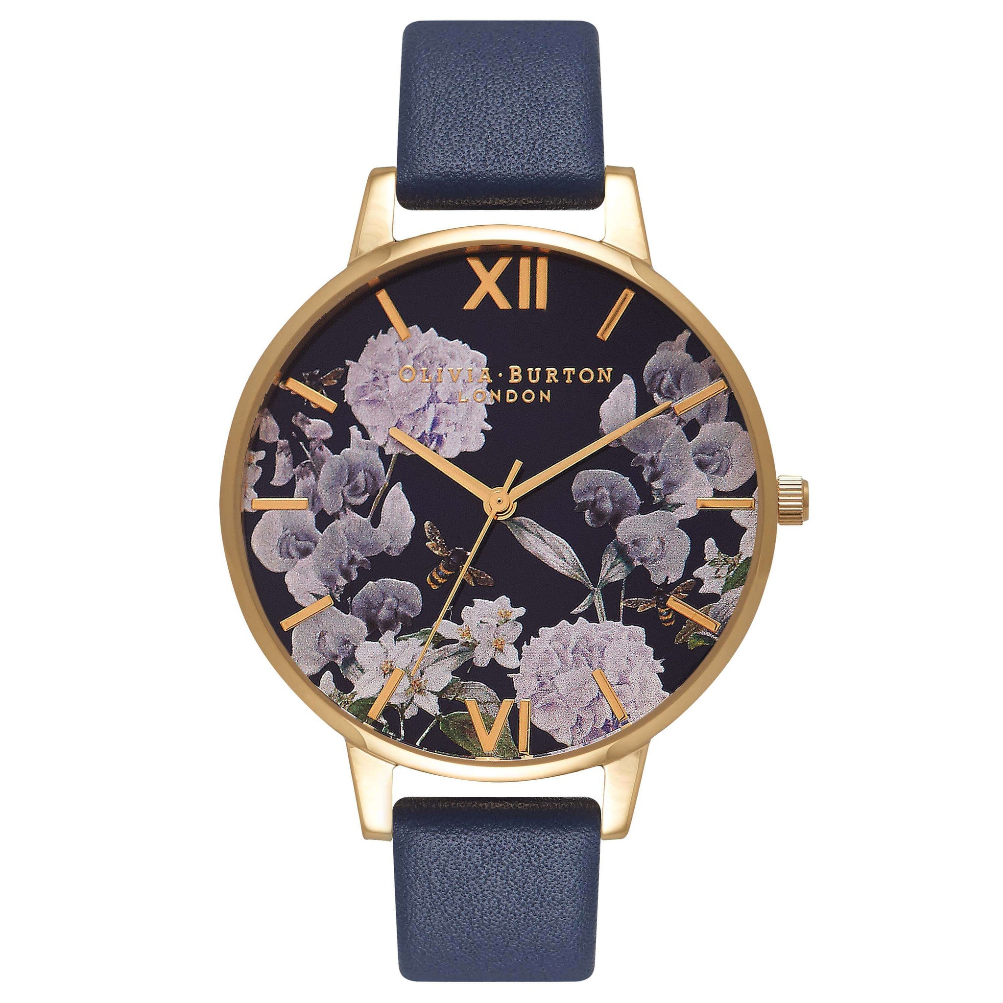 Montre Olivia Burton Big Dial Navy meets Dusty Pink,Midnight Dial Floral & Gold - PRECIOVS