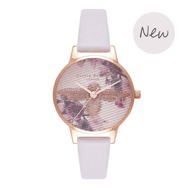 Montre Olivia Burton EMBROIDERED DIAL BLUSH & ROSE GOLD OB16EM06 - PRECIOVS