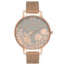 Montre Olivia Burton Lace Detail Grey & Rose Gold Mesh OB16MV65 - PRECIOVS