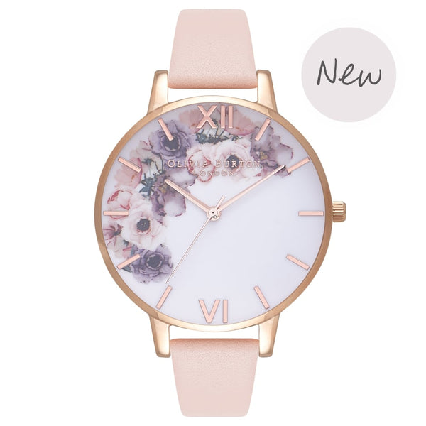 Montre Olivia Burton WATERCOLOUR FLORALS NUDE PEACH & ROSE GOLD OB16PP30 - PRECIOVS