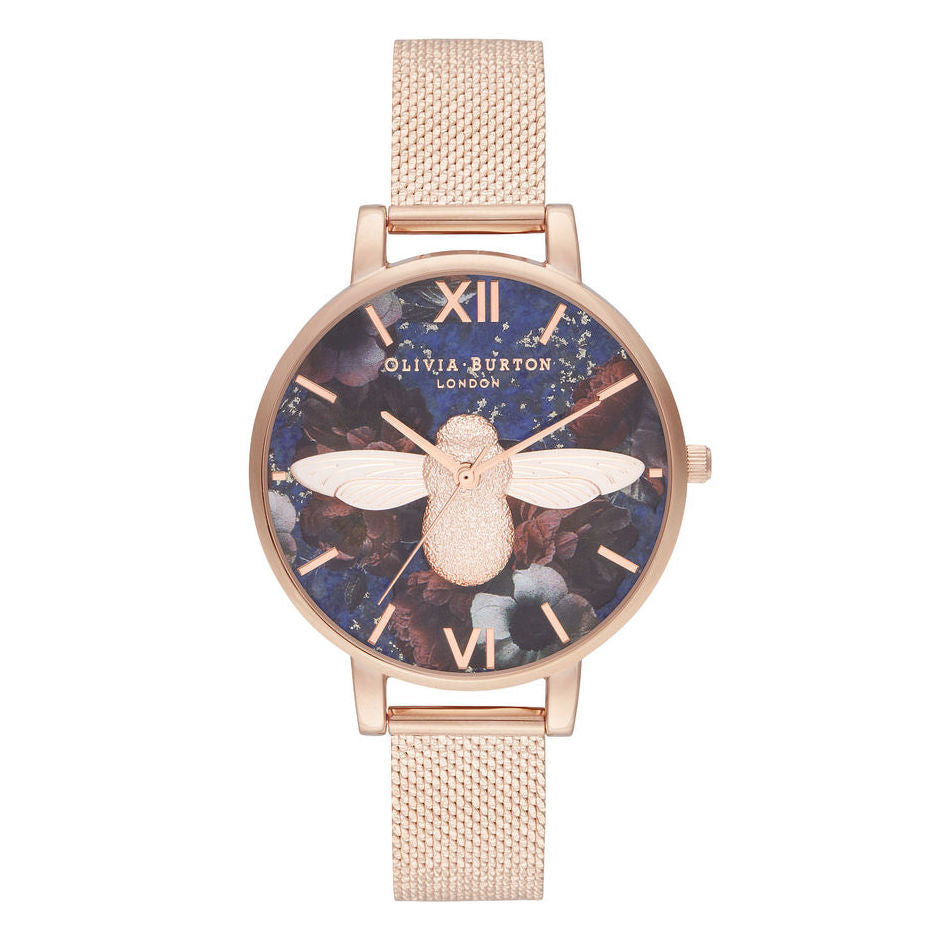 Montre Olivia Burton Big Dial 3D Bee Lapis Lazuli & Rose Gold OB16SP11 - PRECIOVS