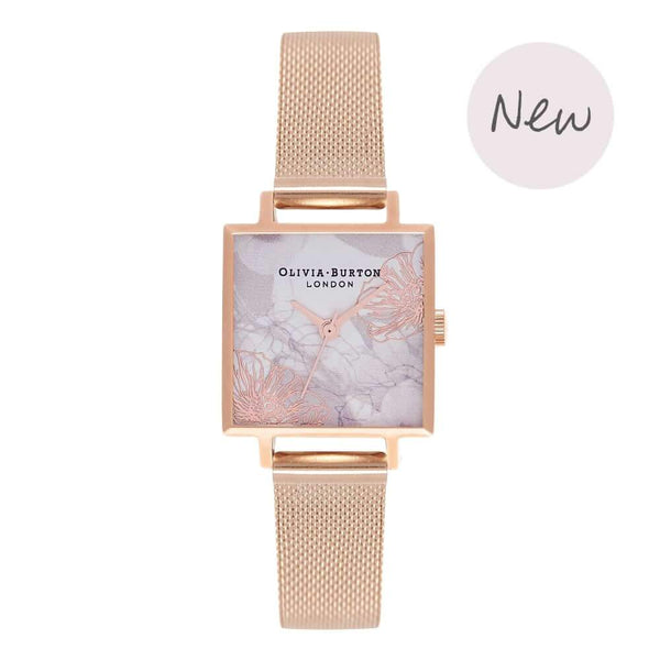 Montre Olivia Burton Abstract Florals Rose Gold Mesh OB16VM18 - PRECIOVS