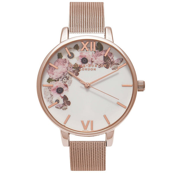 Montre Olivia Burton Winter Garden Rose Gold Mesh OB16WG18 - PRECIOVS