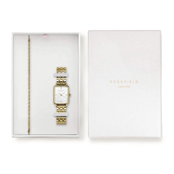 Coffret Rosefield The Octagon Sunray Gold + bracelet Roset gold X265 - PRECIOVS