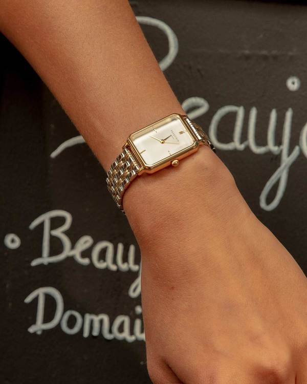 Montre Rosefield The Octagon Blanc Sunray Acier Duotone O48 - PRECIOVS