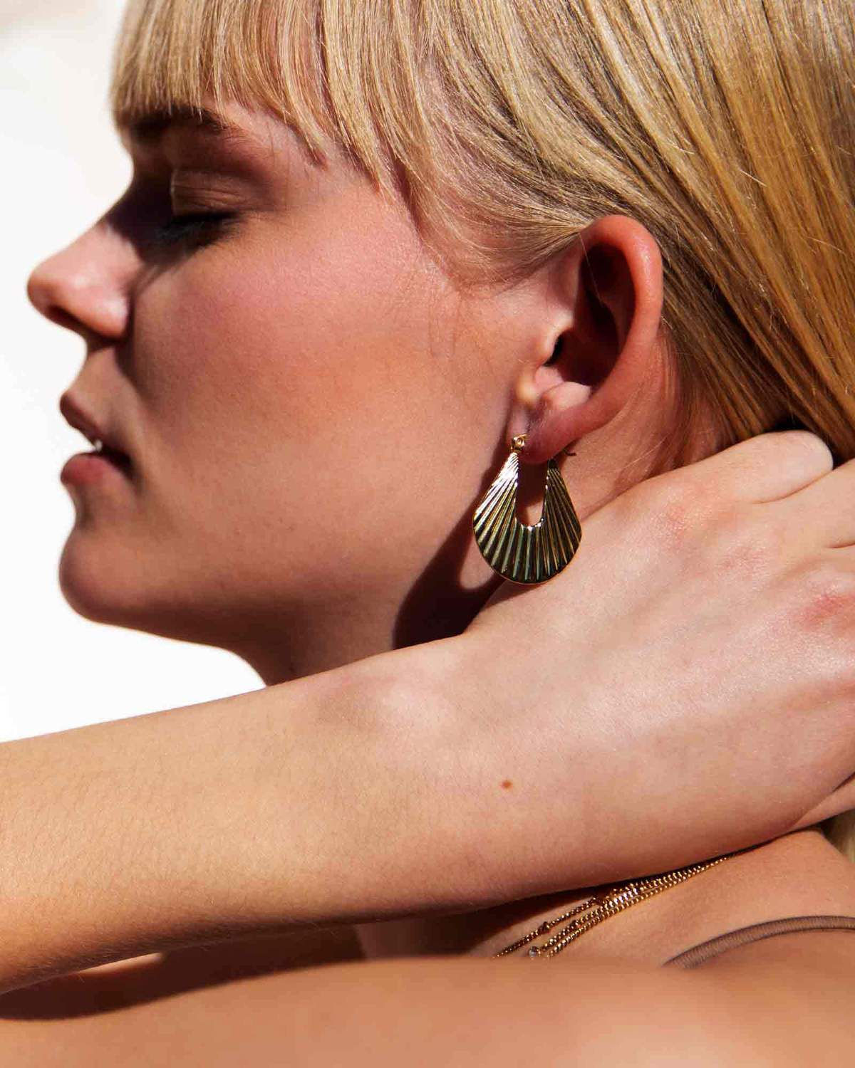 Boucles d'oreilles Rosefield The Raye Anneaux Sunray Gold J260 - PRECIOVS
