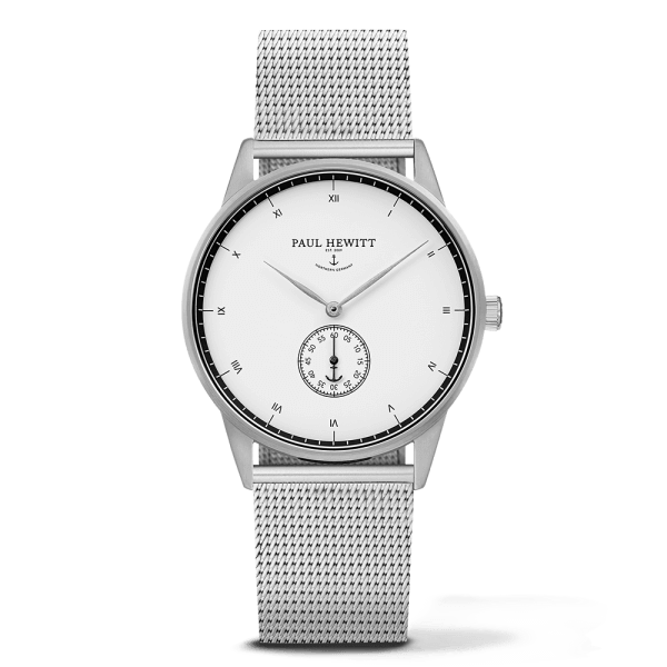Montre Paul Hewitt Signature Line White Ocean Acier Inoxydable Bande Métallique Acier Inoxydable PH-M1-S-W-4M - PRECIOVS