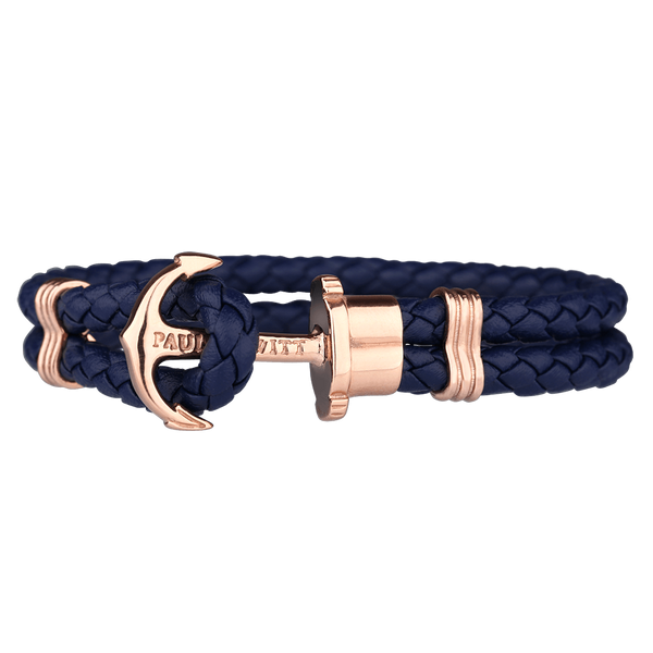 Bracelet Paul Hewitt Ancre PHREP IP Or Rosé Bleu Marine - PRECIOVS