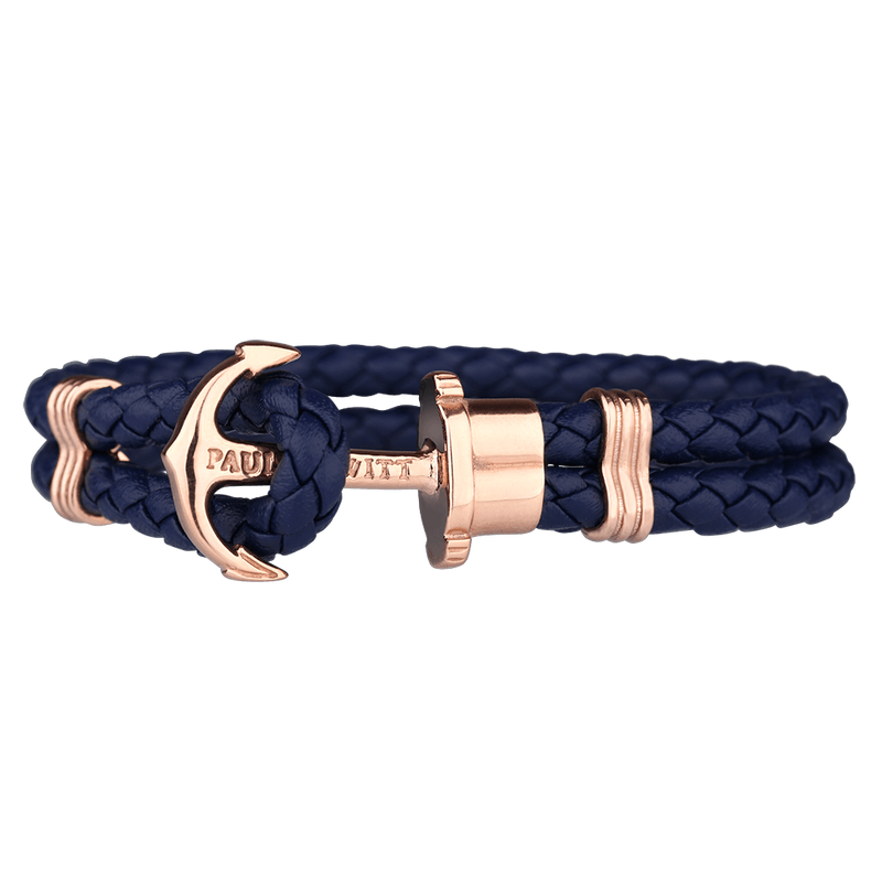 Bracelet Paul Hewitt Ancre PHREP IP Or Rosé Bleu Marine - PRECIOVS
