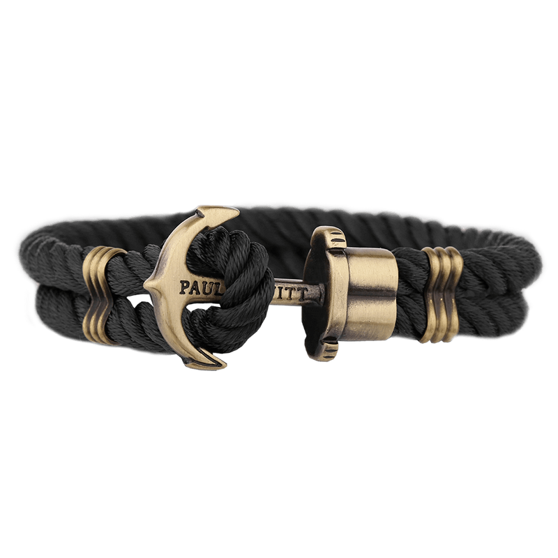 Bracelet Paul Hewitt Ancre PHREP Laiton Nylon Noir - PRECIOVS